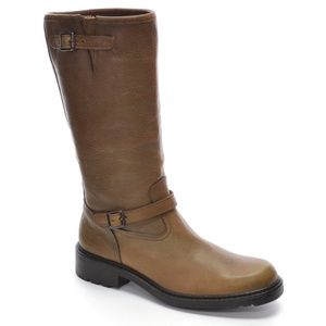 Studio Pollini Italian Flat Buckle Moto Boots 8.5
